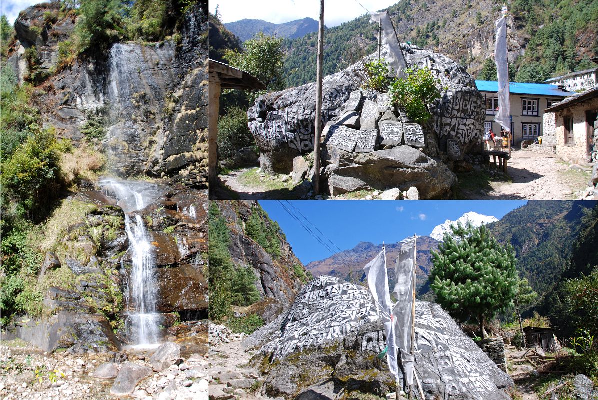 Lukla To Namche Bazaar 16 Waterfall, Chumoa With Thamserku